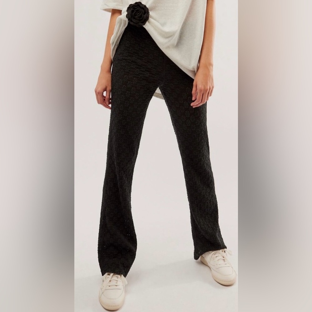 Free People FP One Ona Lace Flare Pant in black